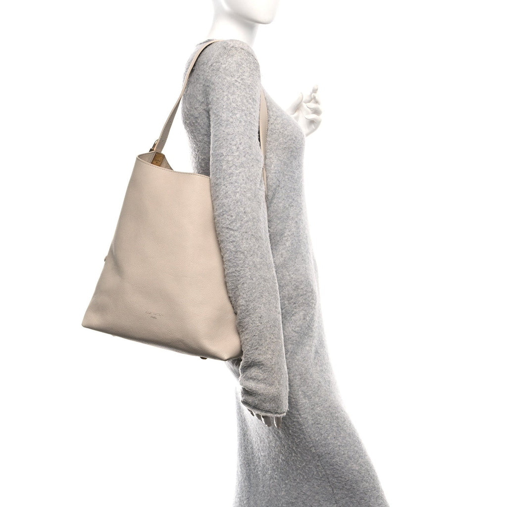 Louis Vuitton Grained Calfskin Low Key Hobo MM Limestone
