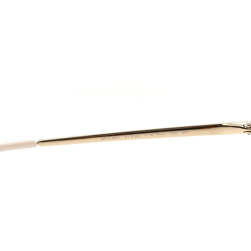 Prada Metal Enamel Oversized Round Sunglasses SPR 59X Pink Gold