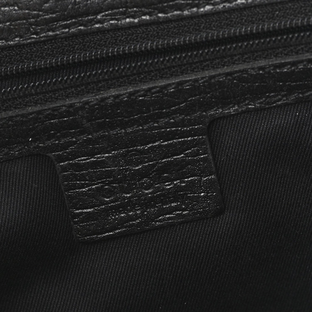 Gucci Monogram Bamboo Handle Bag Black