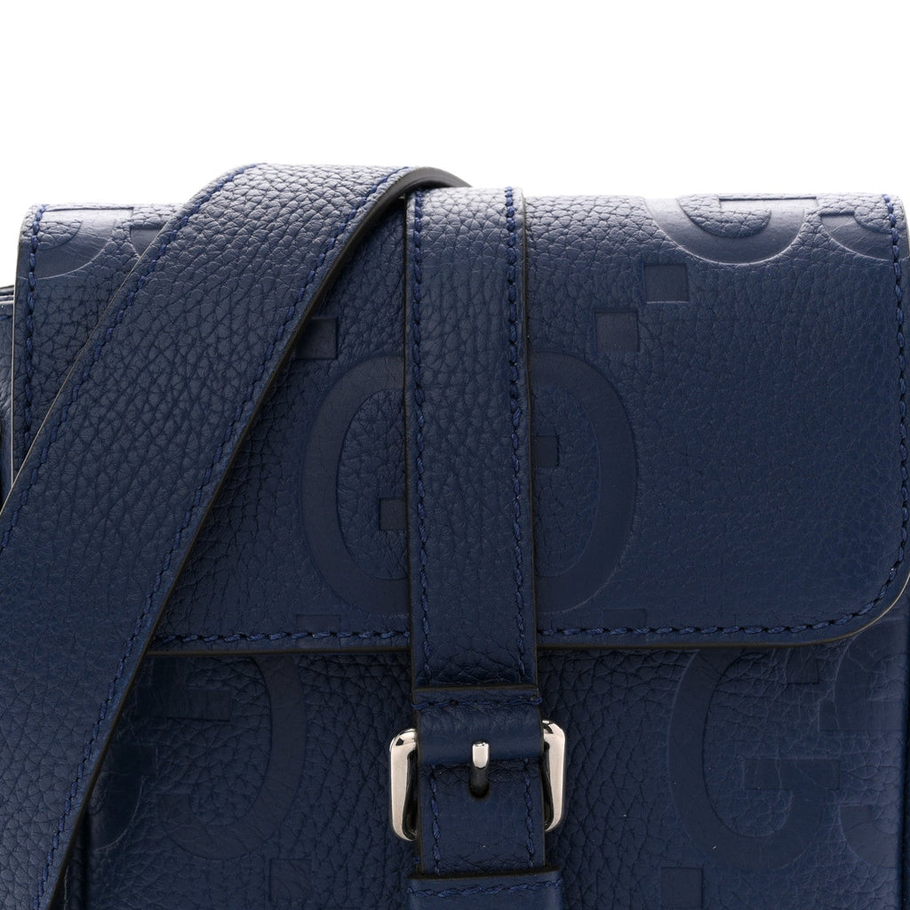 Gucci Piuma Calfskin Jumbo GG Embossed Small Messenger Bag Royale