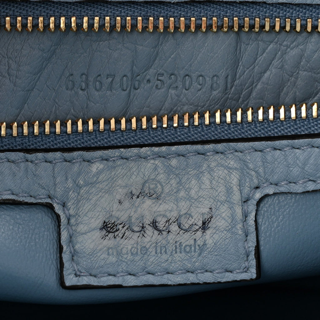 Gucci Snakeskin Ostrich Calfskin Small Jackie 1961 Hobo Blue Multicolor