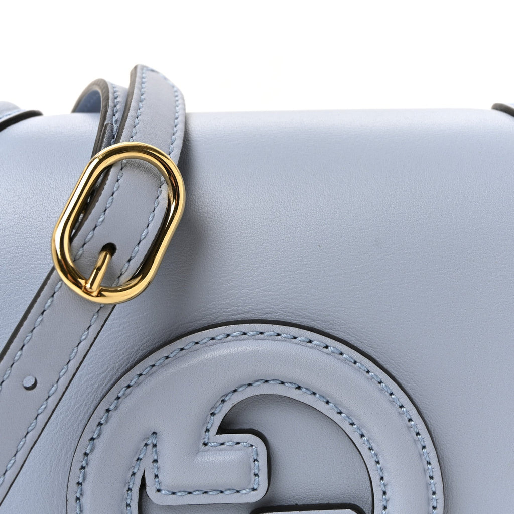 Gucci Roxy Calfskin Medium Blondie Top Handle Bag Cloudy Blue