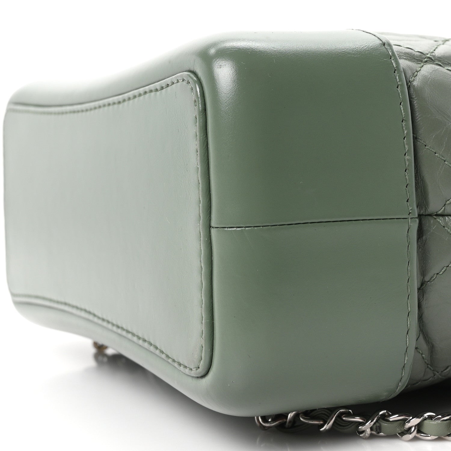 Chanel Aged Calfskin Quilted Small Gabrielle Backpack Green