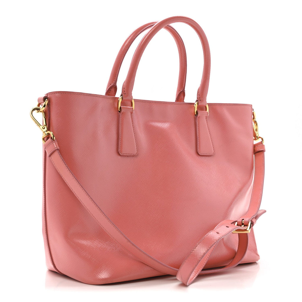Prada Saffiano Vernice Galleria Shopping Tote Begonia