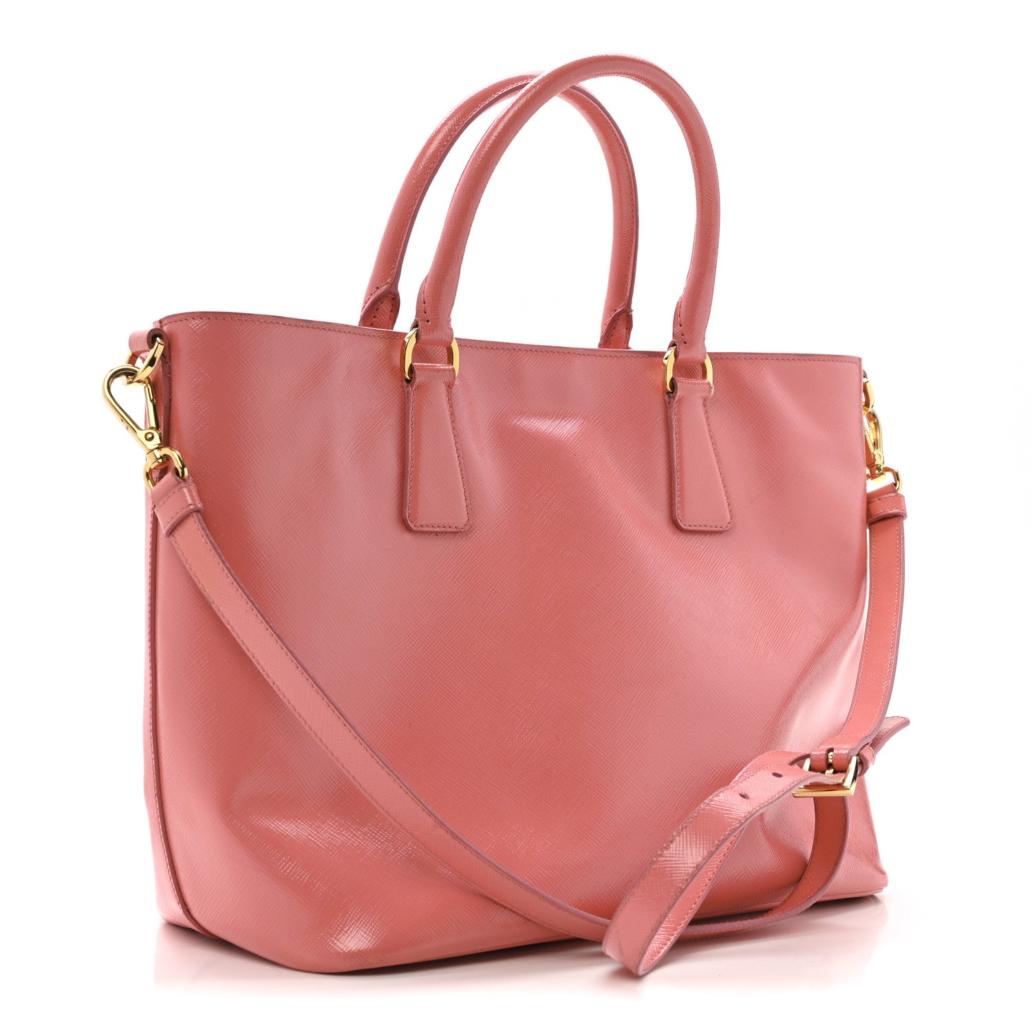 Prada Saffiano Vernice Galleria Shopping Tote Begonia