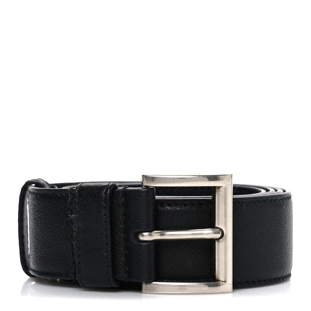 Prada Nappa Square Buckle Belt 80 32 Black