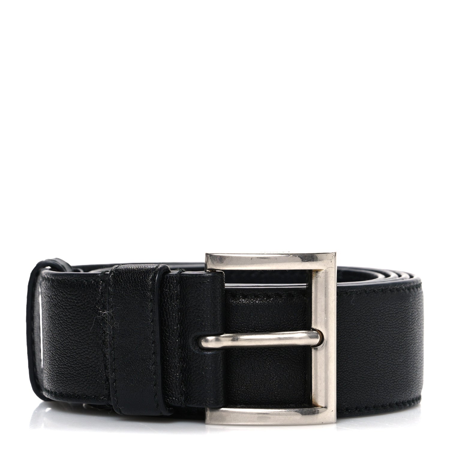 Prada Nappa Square Buckle Belt 80 32 Black