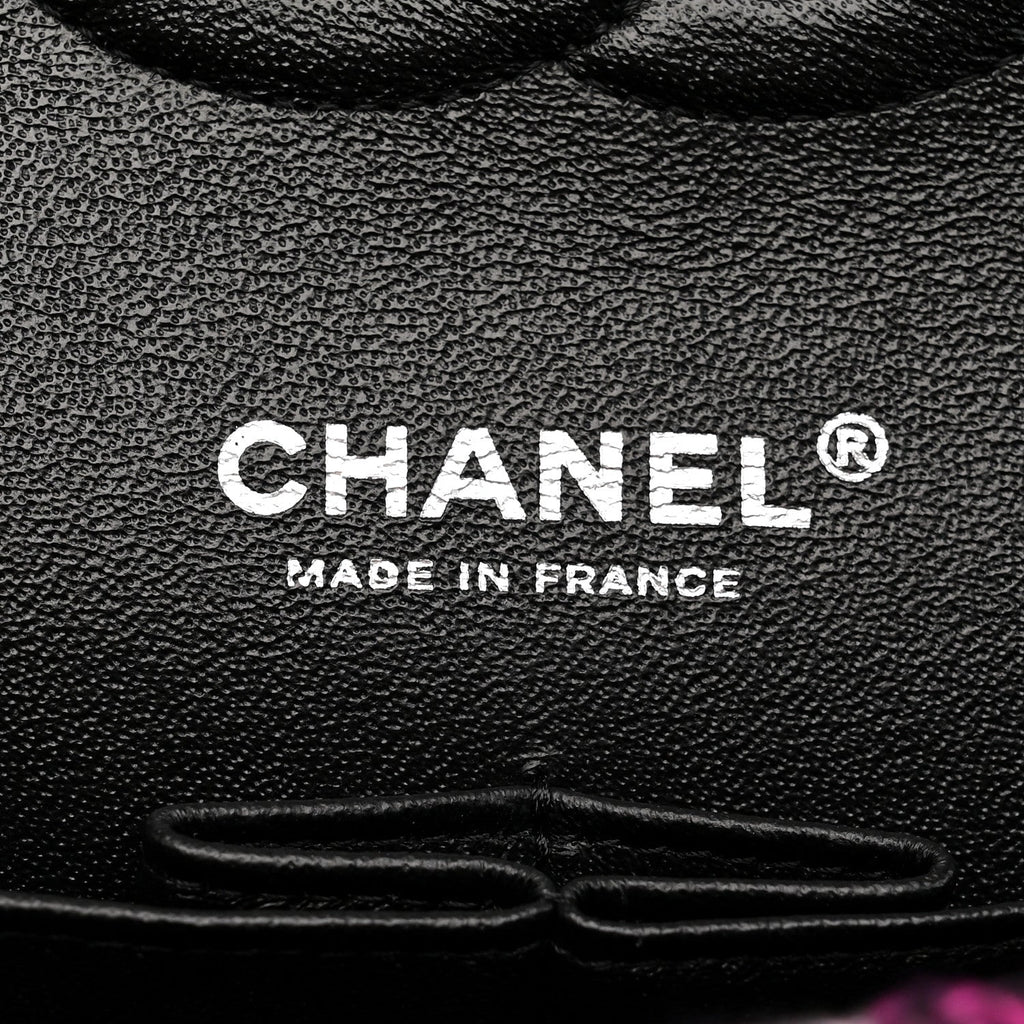 Chanel Crystal Tweed Quilted Medium Double Flap Purple Multicolor