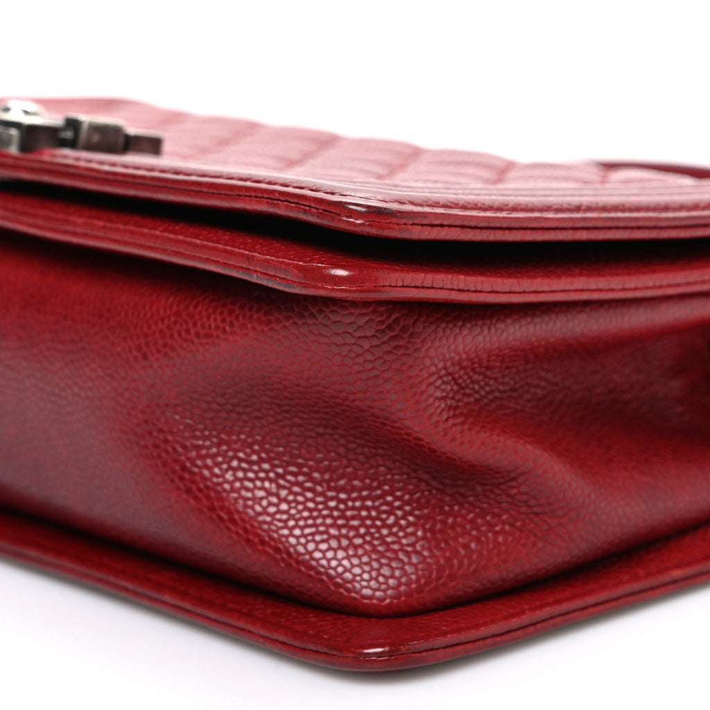 Chanel Caviar Quilted Medium Boy Flap Dark Red