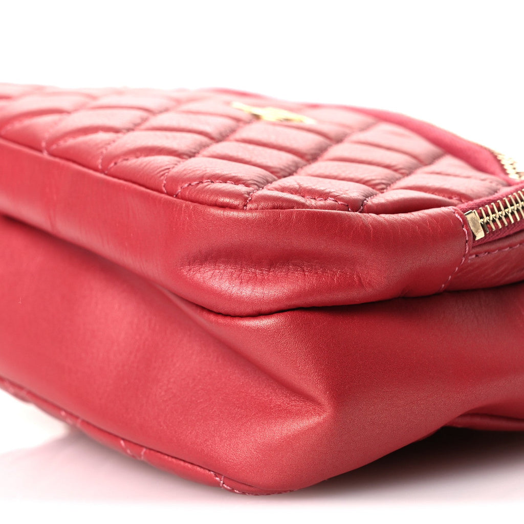 Chanel Calfskin Quilted Day Trips Camera Case Pink