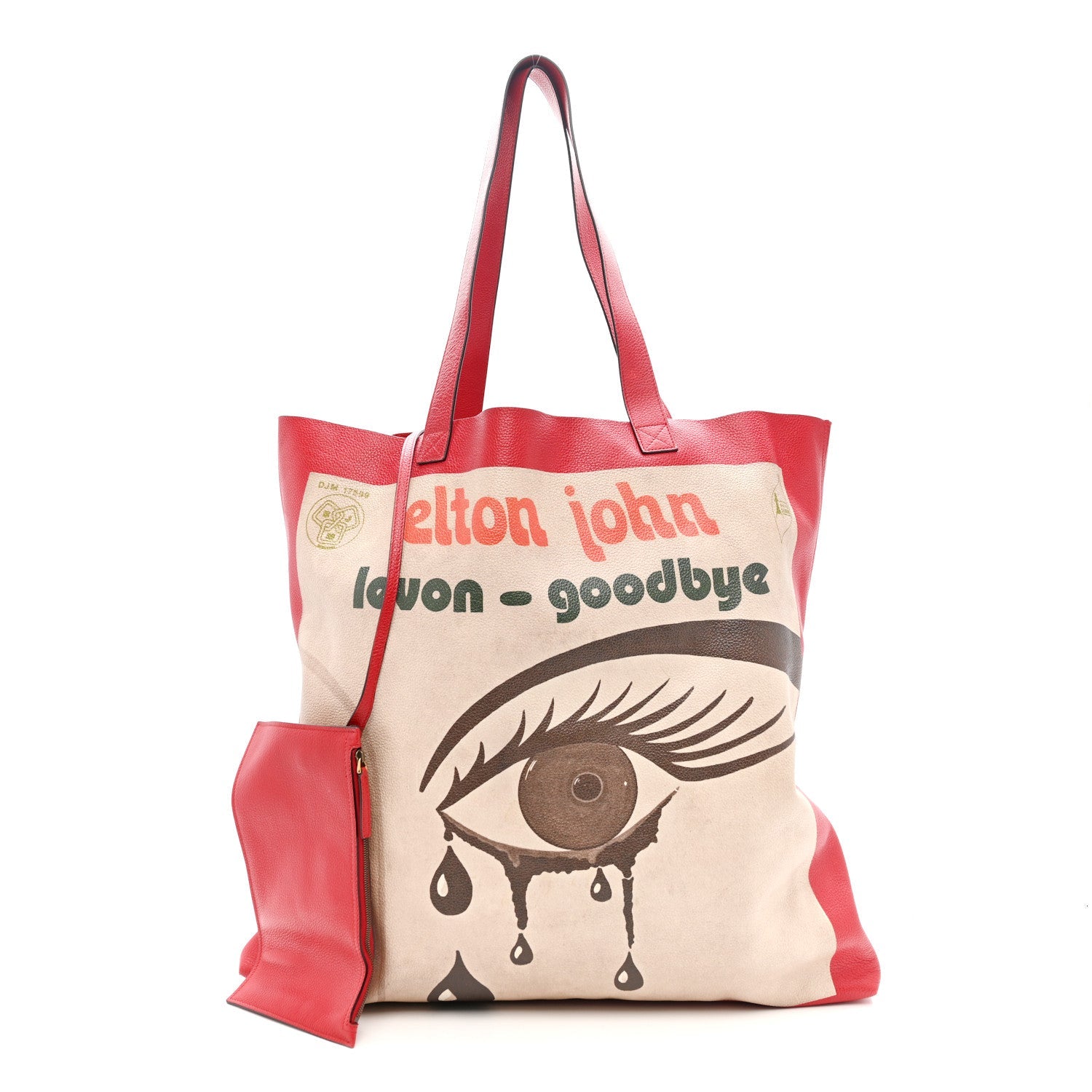 Gucci Calfskin Large Elton John Levon-Goodbye Tote Red