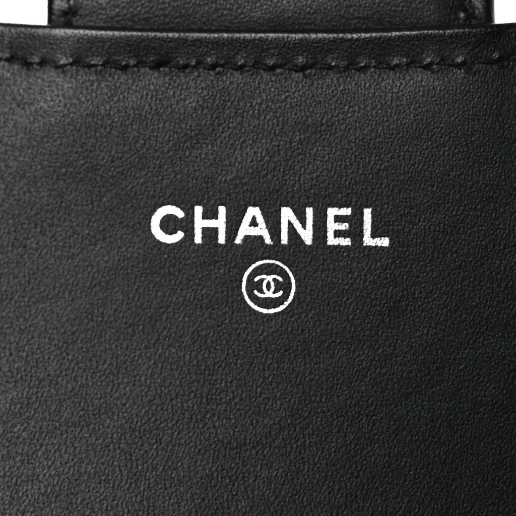 Chanel Patent Quilted Wallet On Removable Chain WOC Black
