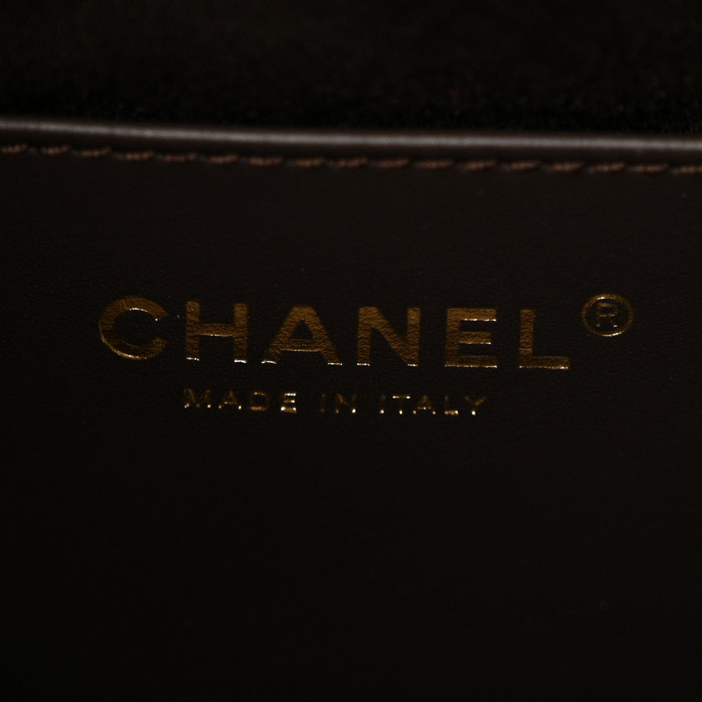 Chanel Suede Quilted Mini Chanel 25 Handbag Dark Brown