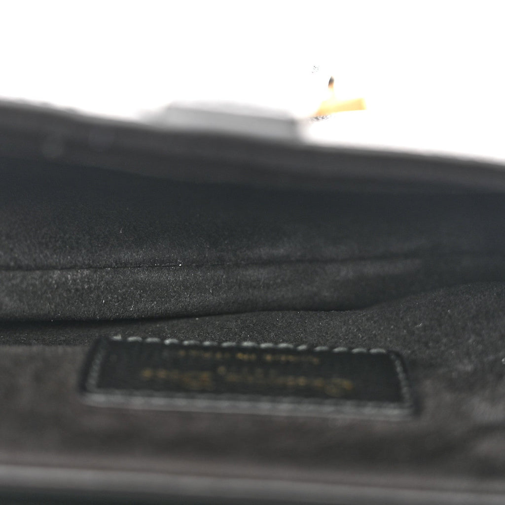 Christian Dior Grained Calfskin Mini Saddle Bag Black