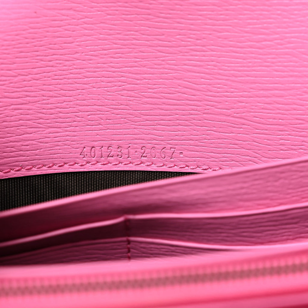 Gucci Calfskin Floral Print Mini Dionysus Chain Wallet Ivory Pink