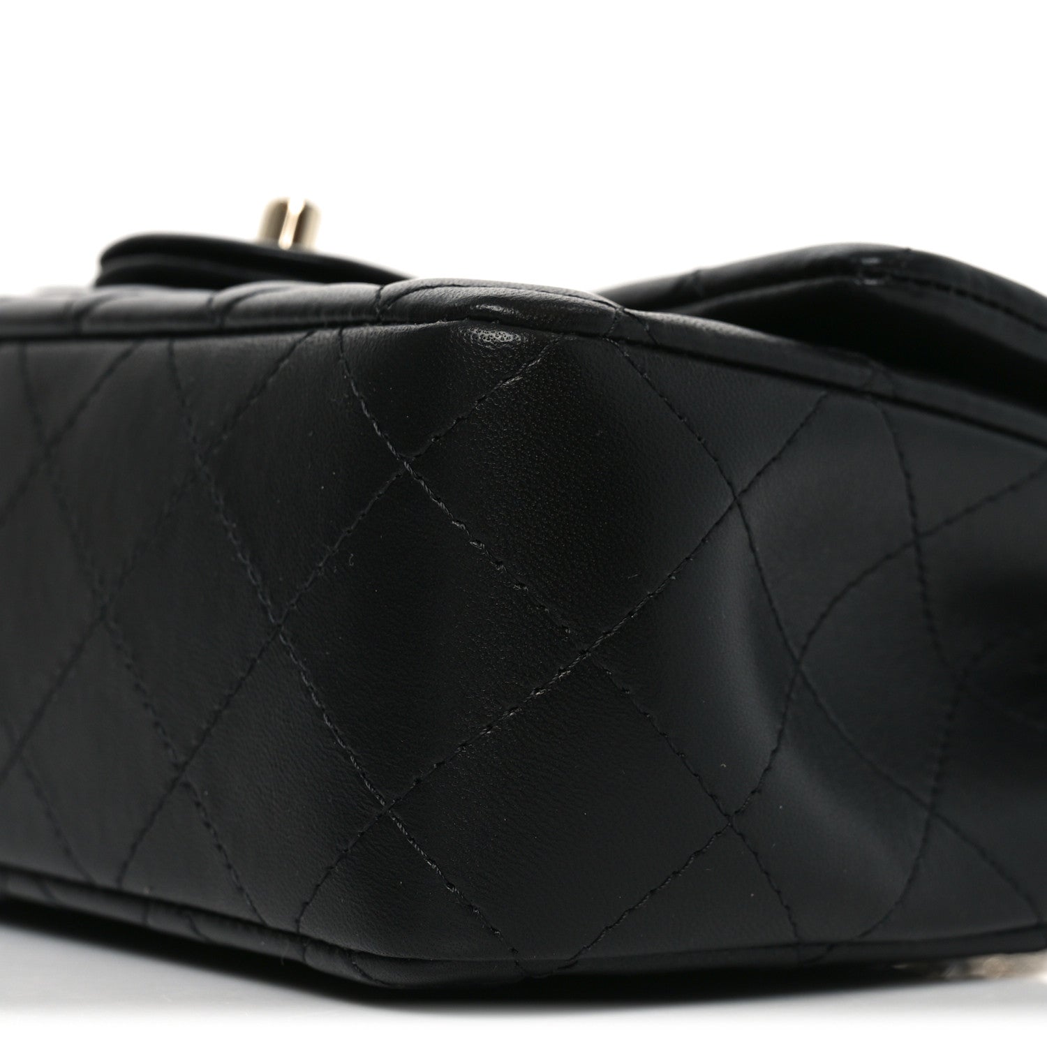 Chanel Lambskin Quilted Mini Rectangular Flap Black
