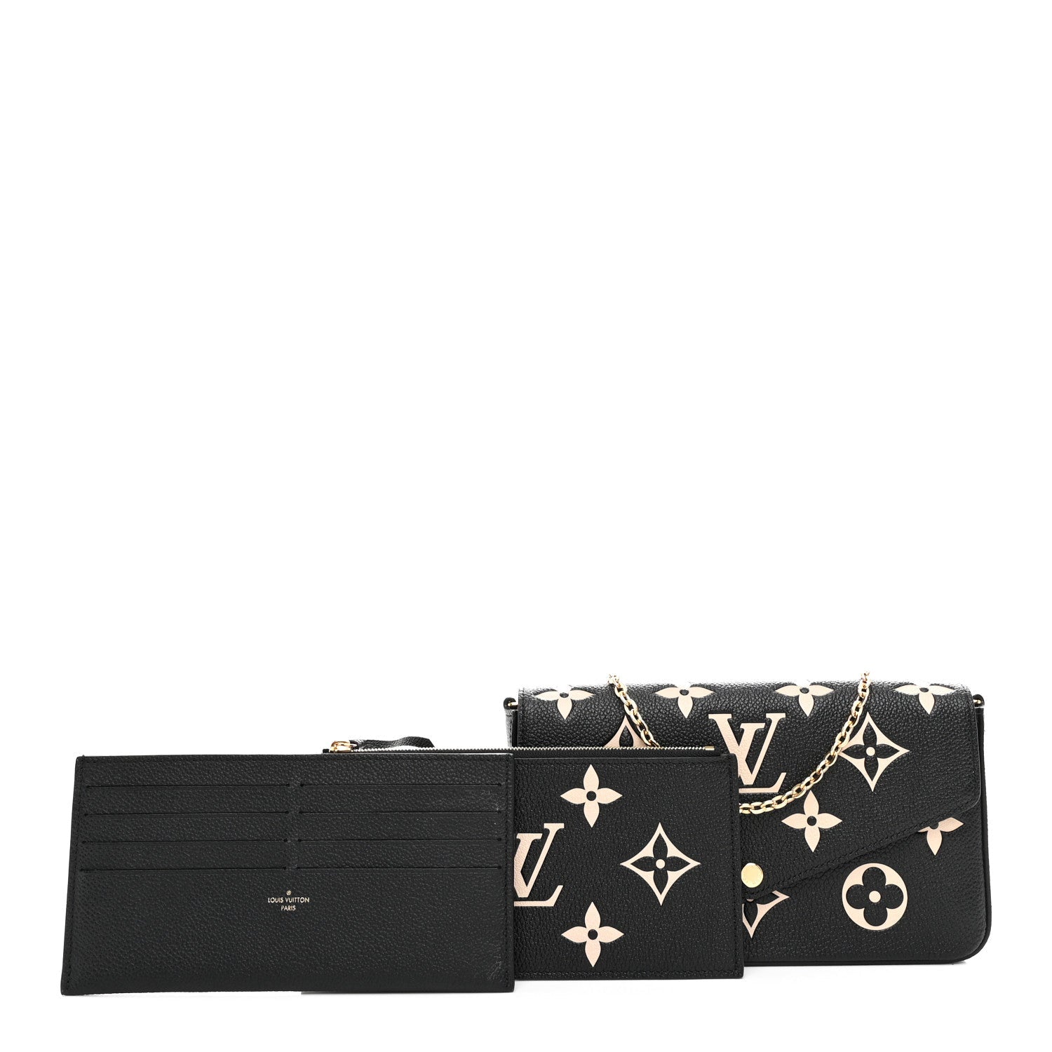 Louis Vuitton Empreinte Monogram Giant Felicie Pochette Black Beige