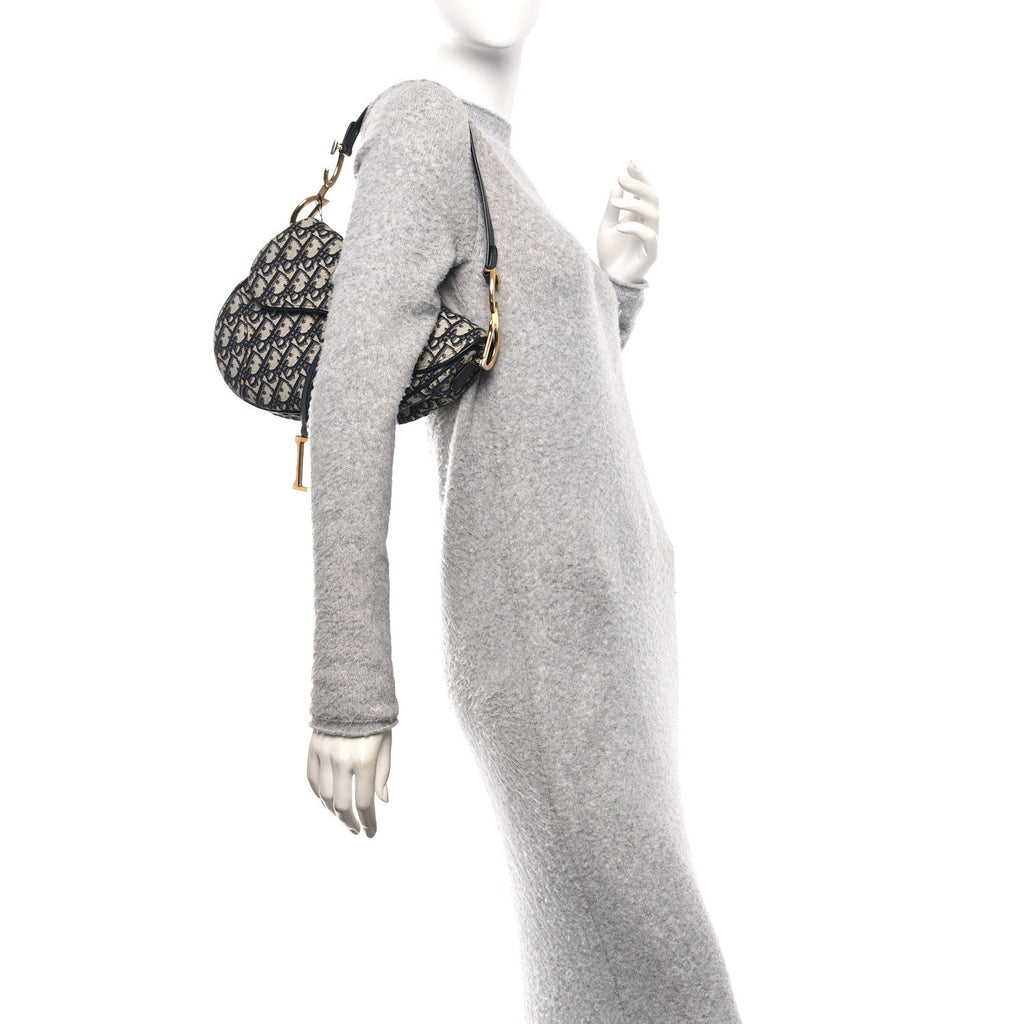 Christian Dior Oblique Saddle Bag Blue