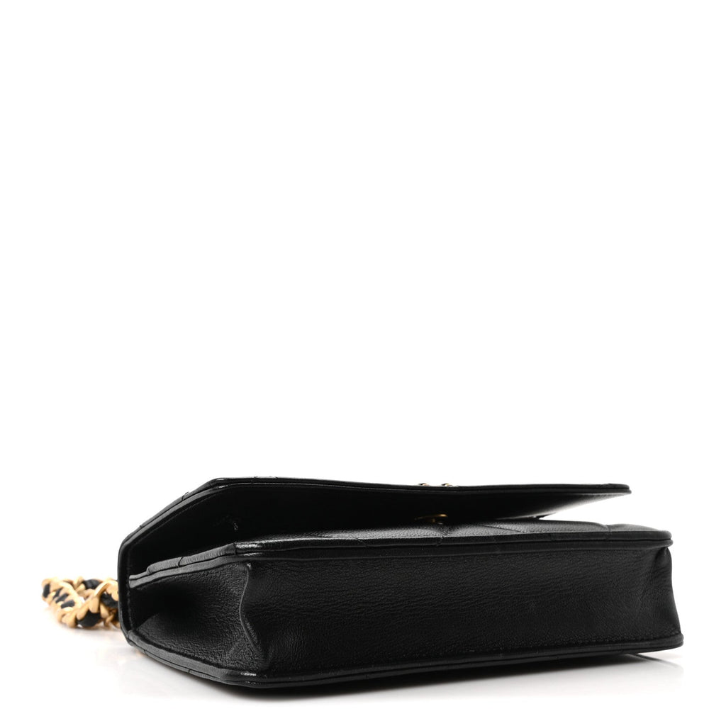 Chanel Lambskin Quilted Chanel 19 Wallet On Chain WOC Black