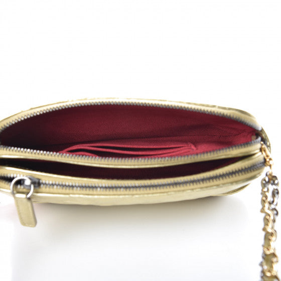 Chanel Metallic Aged Calfskin Quilted Small Gabrielle Clutch