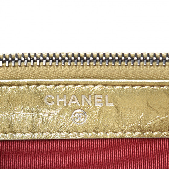 Chanel Metallic Aged Calfskin Quilted Small Gabrielle Clutch