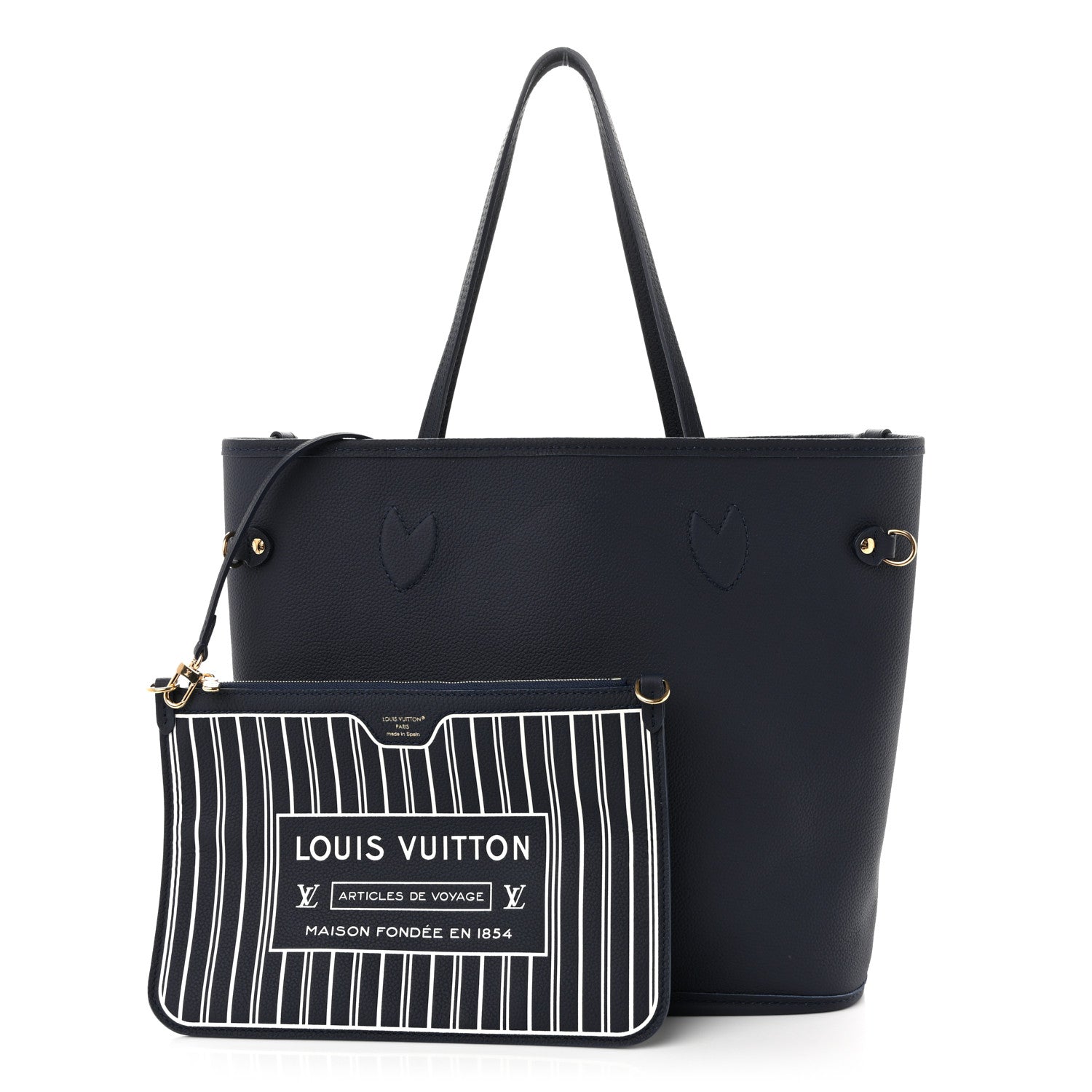 Louis Vuitton Monogram Calfskin Neo Neverfull Inside Out MM Navy