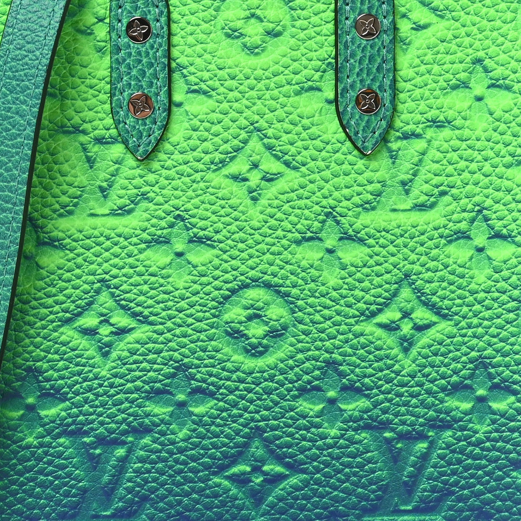Louis Vuitton Taurillon Illusion Sac Plat XS Bleu Vert