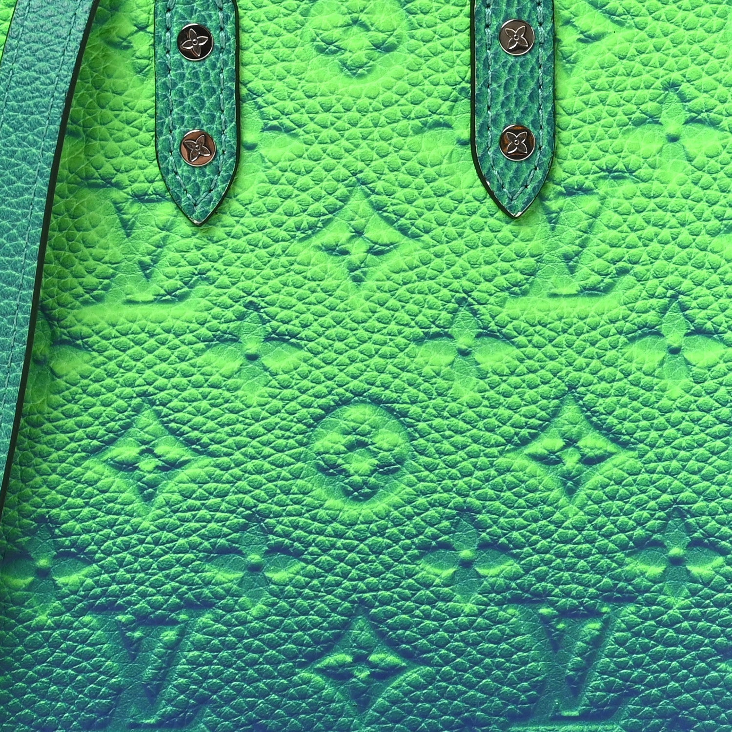 Louis Vuitton Taurillon Illusion Sac Plat XS Bleu Vert