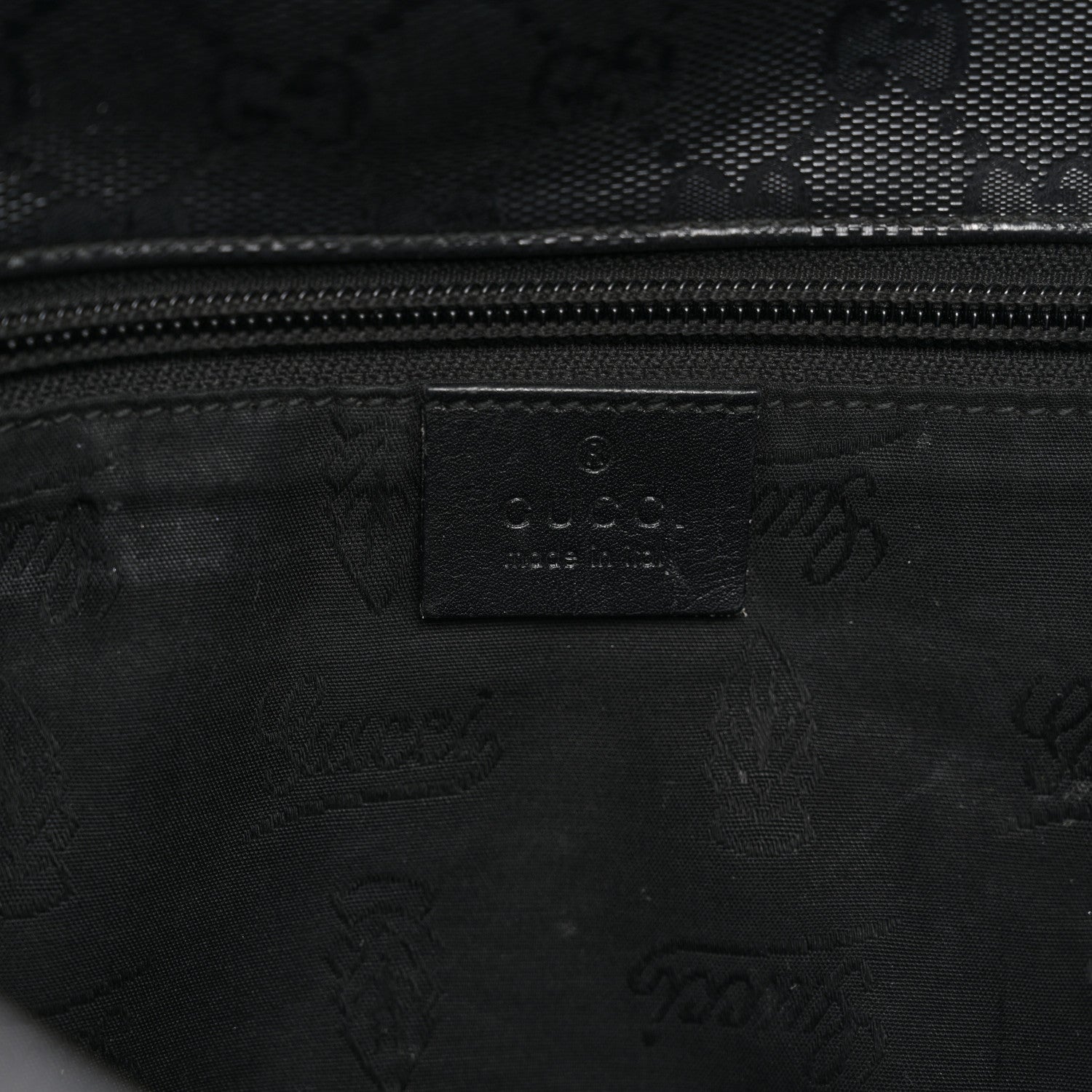 Gucci Imprime Monogram Medium Double Buckle Flap Messenger Bag Black