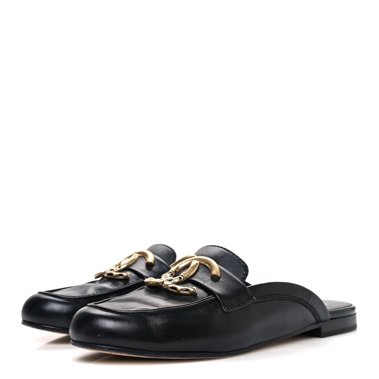 Lambskin CC Mules 38 Black
