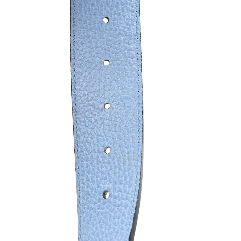 Gucci Dollar Calfskin 1973 Reversible Belt 90 36 Black Mineral Blue