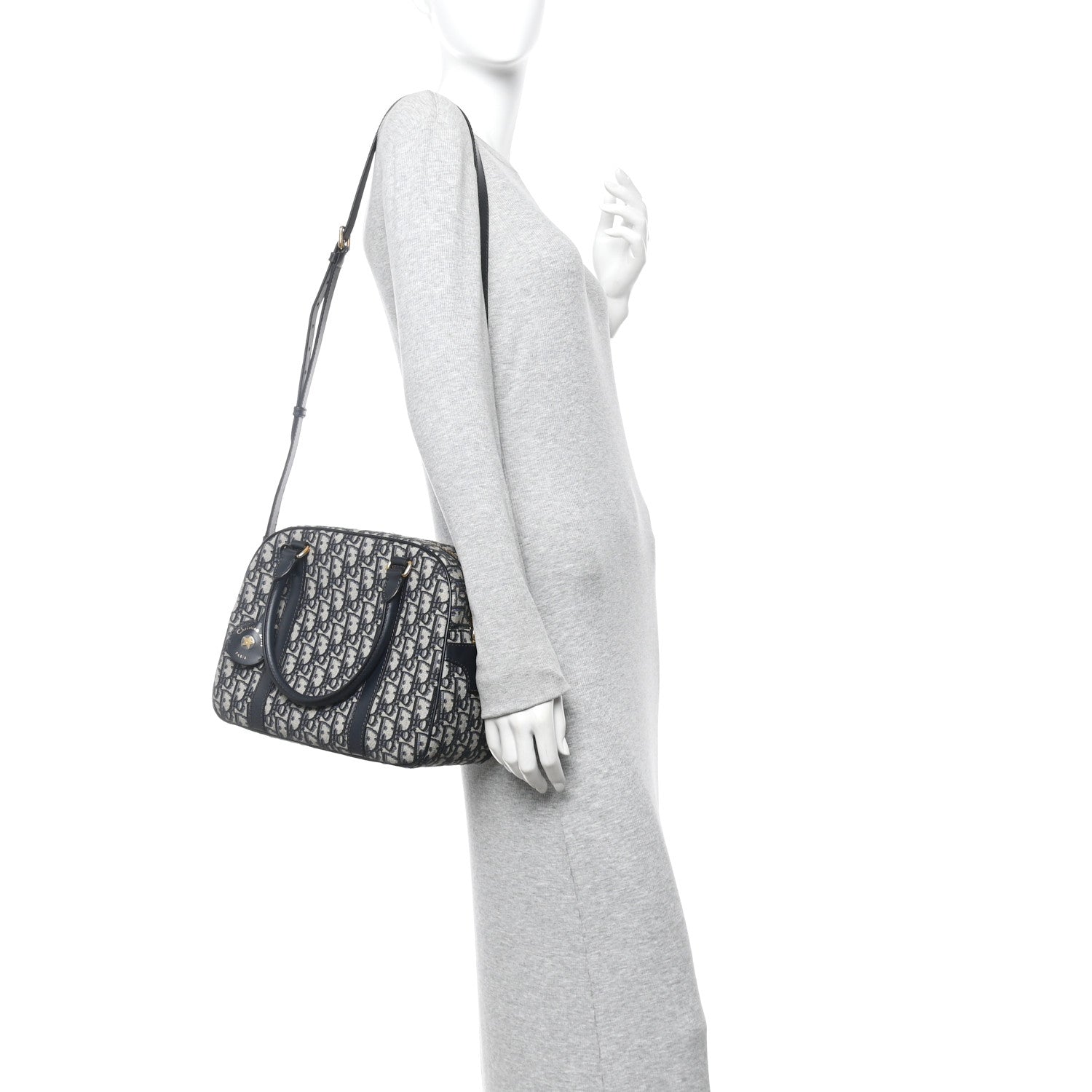 Christian Dior Oblique Large D-Vibe Bowling Bag Navy
