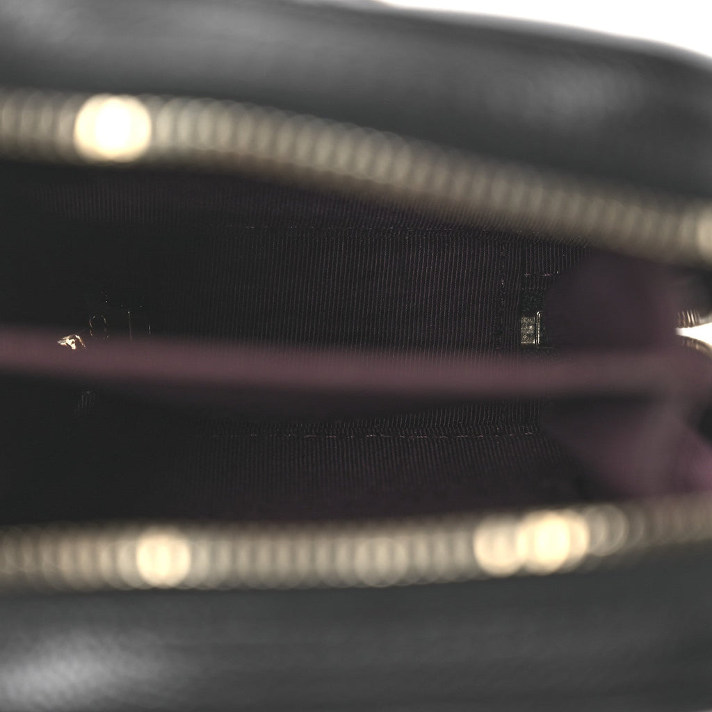 Chanel Caviar Quilted Phone Holder Wallet On Chain WOC Black
