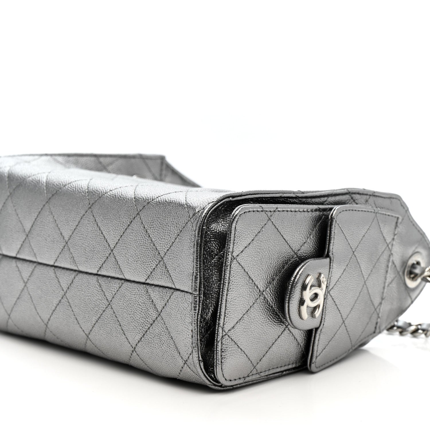 Chanel Metallic Caviar Quilted Mini Chanel 25 Handbag Anthracite