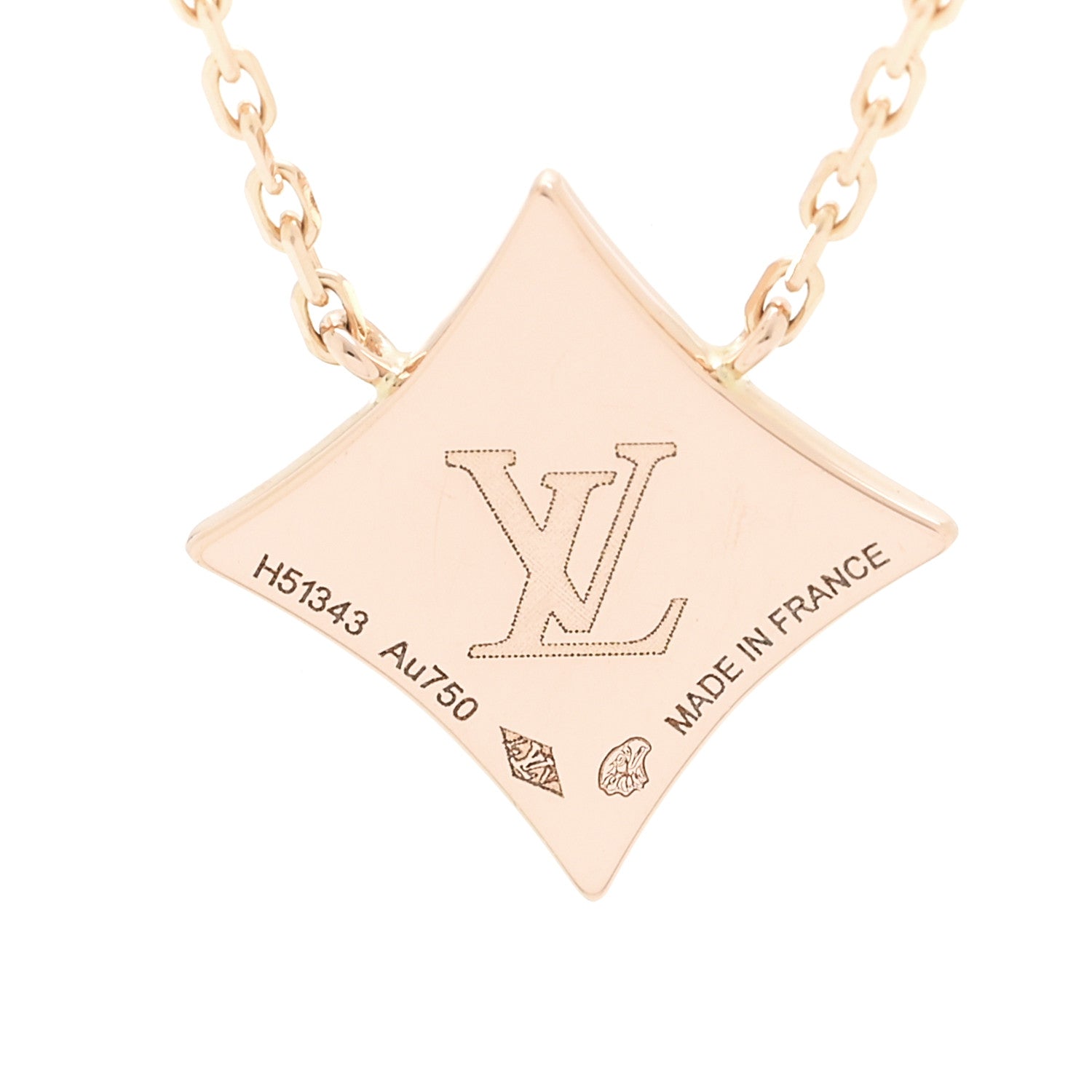 Louis Vuitton 18K Pink Gold Diamond Pink Mother of Pearl Color Blossom BB Star Pendant Necklace
