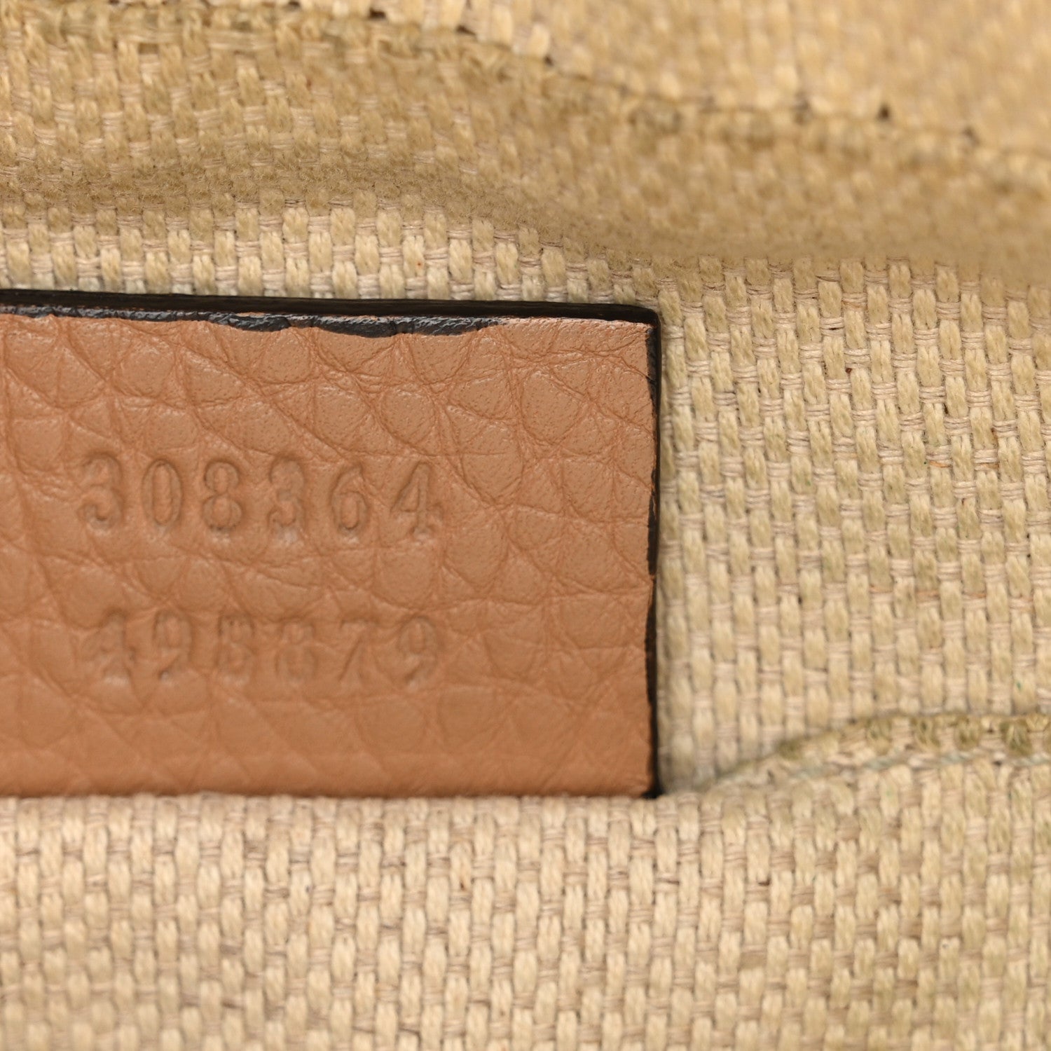 Gucci Pebbled Calfskin Small Soho Disco Bag Camelia