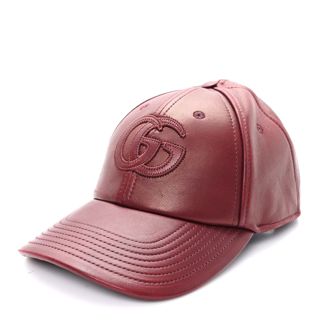 Gucci Calfskin Interlocking G Baseball Hat S Bordeaux