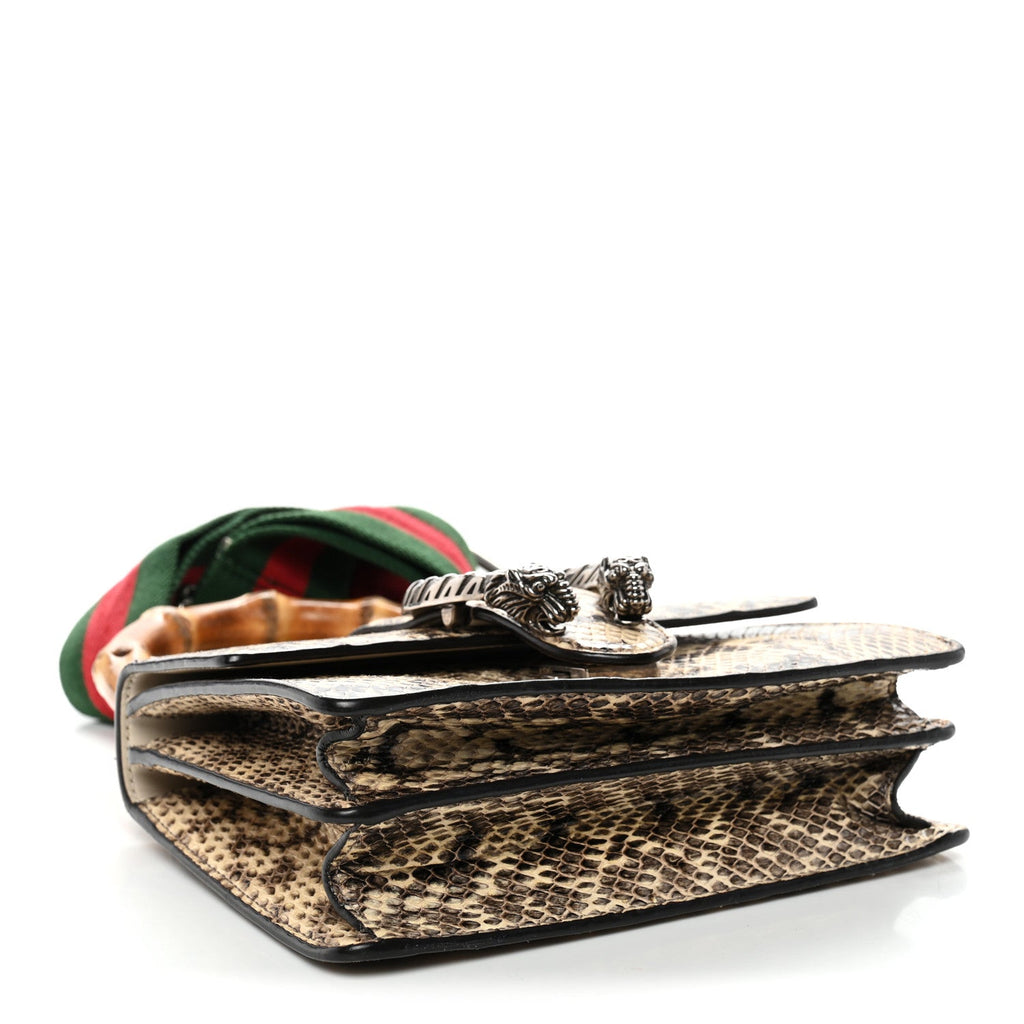 Gucci Snakeskin Bamboo Web Mini Dionysus Top Handle Bag