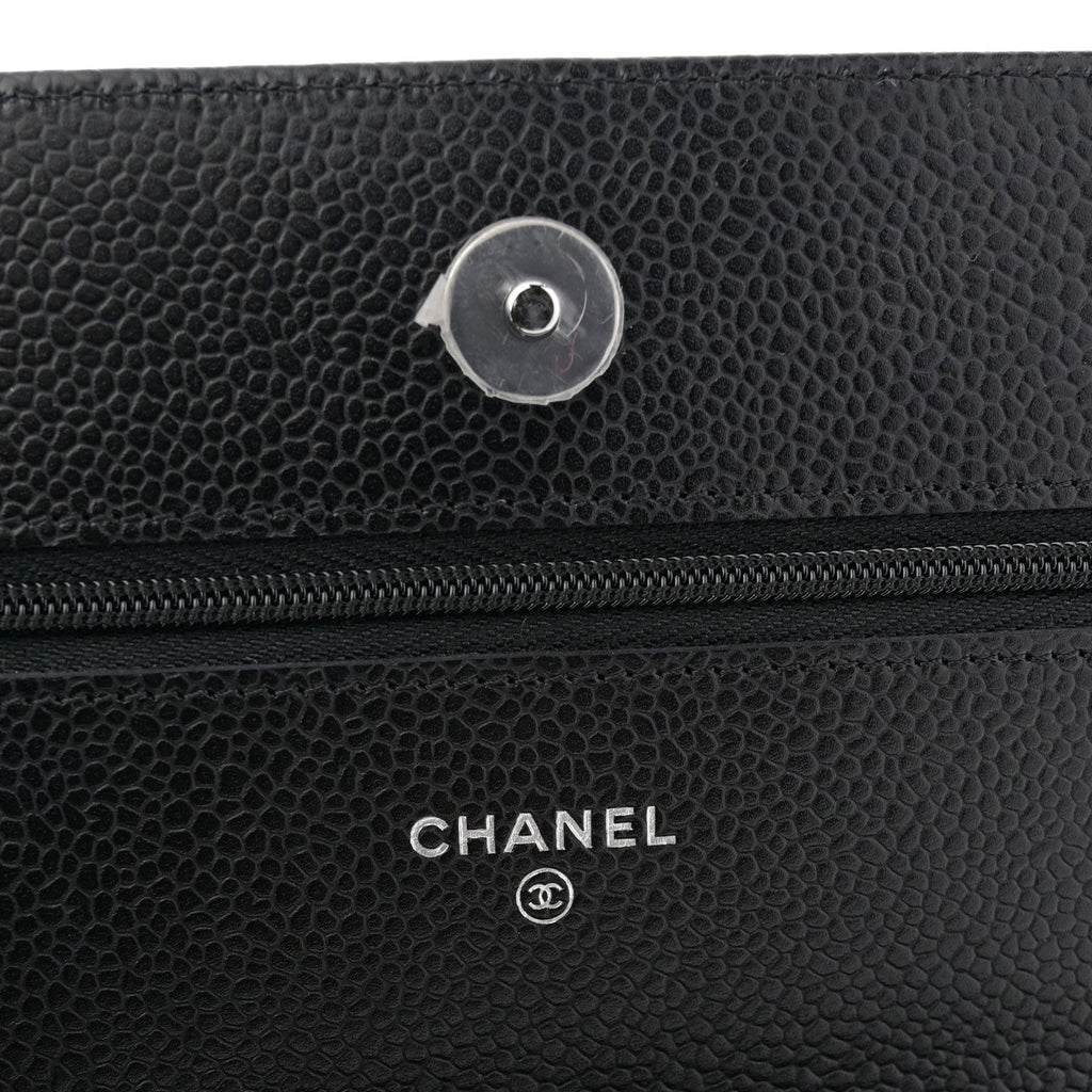Chanel Caviar Quilted Wallet on Chain WOC Black