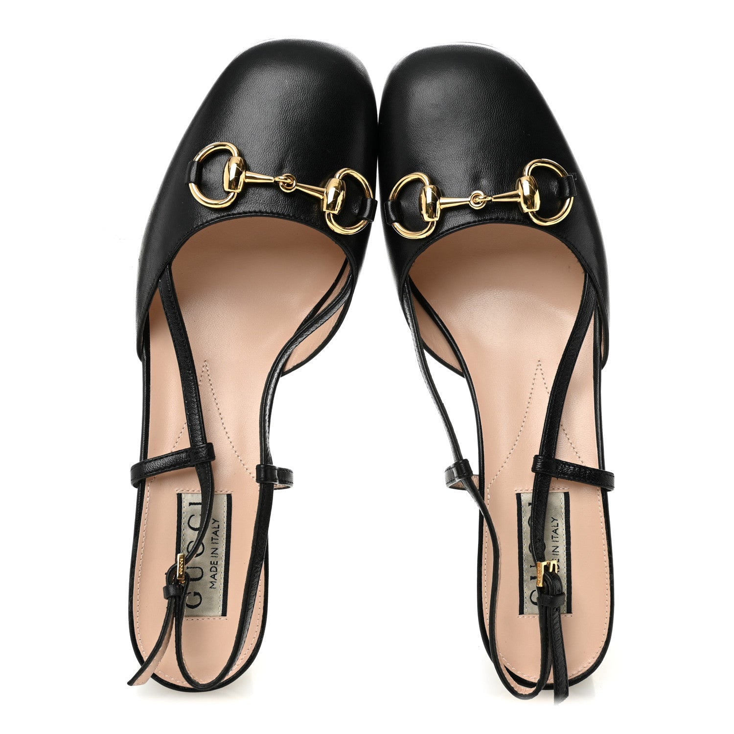 Gucci Malaga Kid Horsebit 70mm Slingback Pumps 36  Black