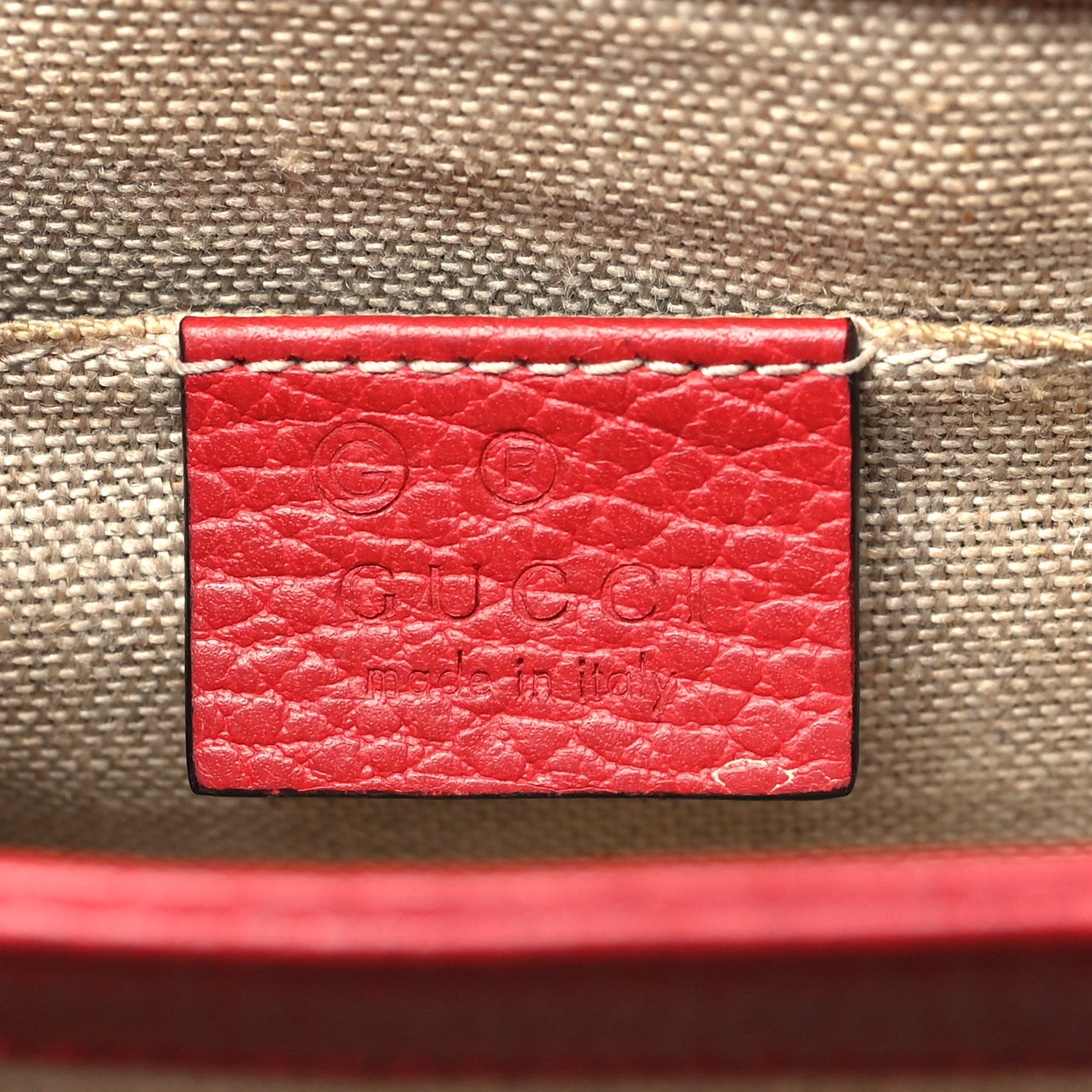 Gucci Dollar Calfskin Small Interlocking G Shoulder Bag Red