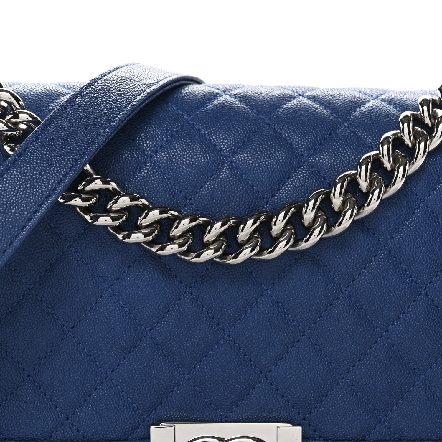Chanel Caviar Quilted Medium Boy Flap Dark Blue