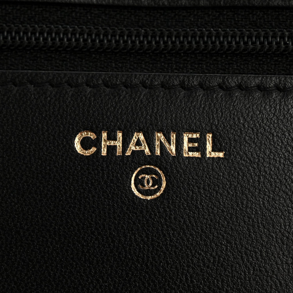 Chanel Lambskin Quilted Trendy CC Wallet On Chain WOC Black