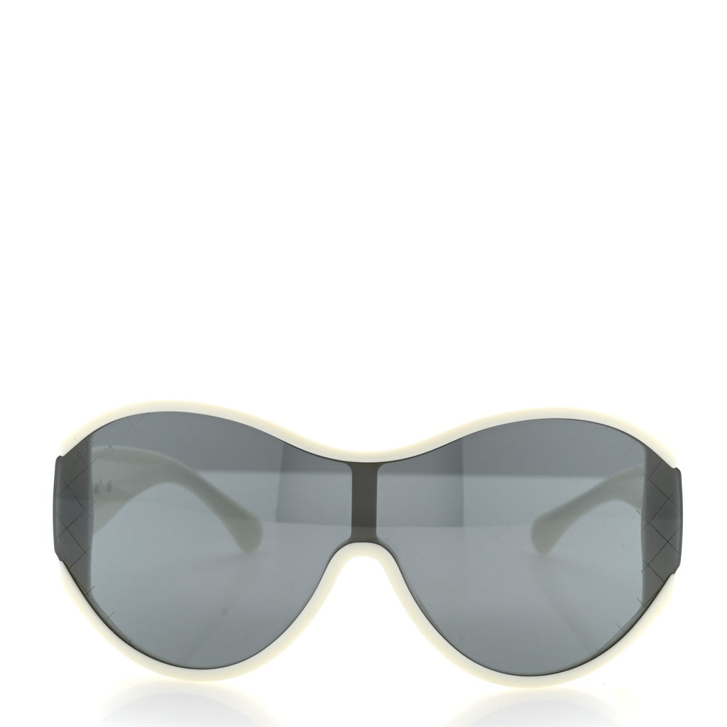 Acetate Shield Sunglasses 71476-A White