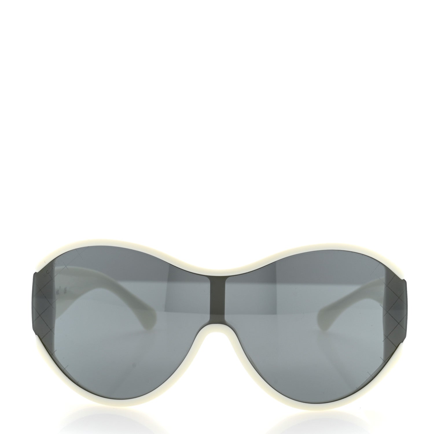 Acetate Shield Sunglasses 71476-A White