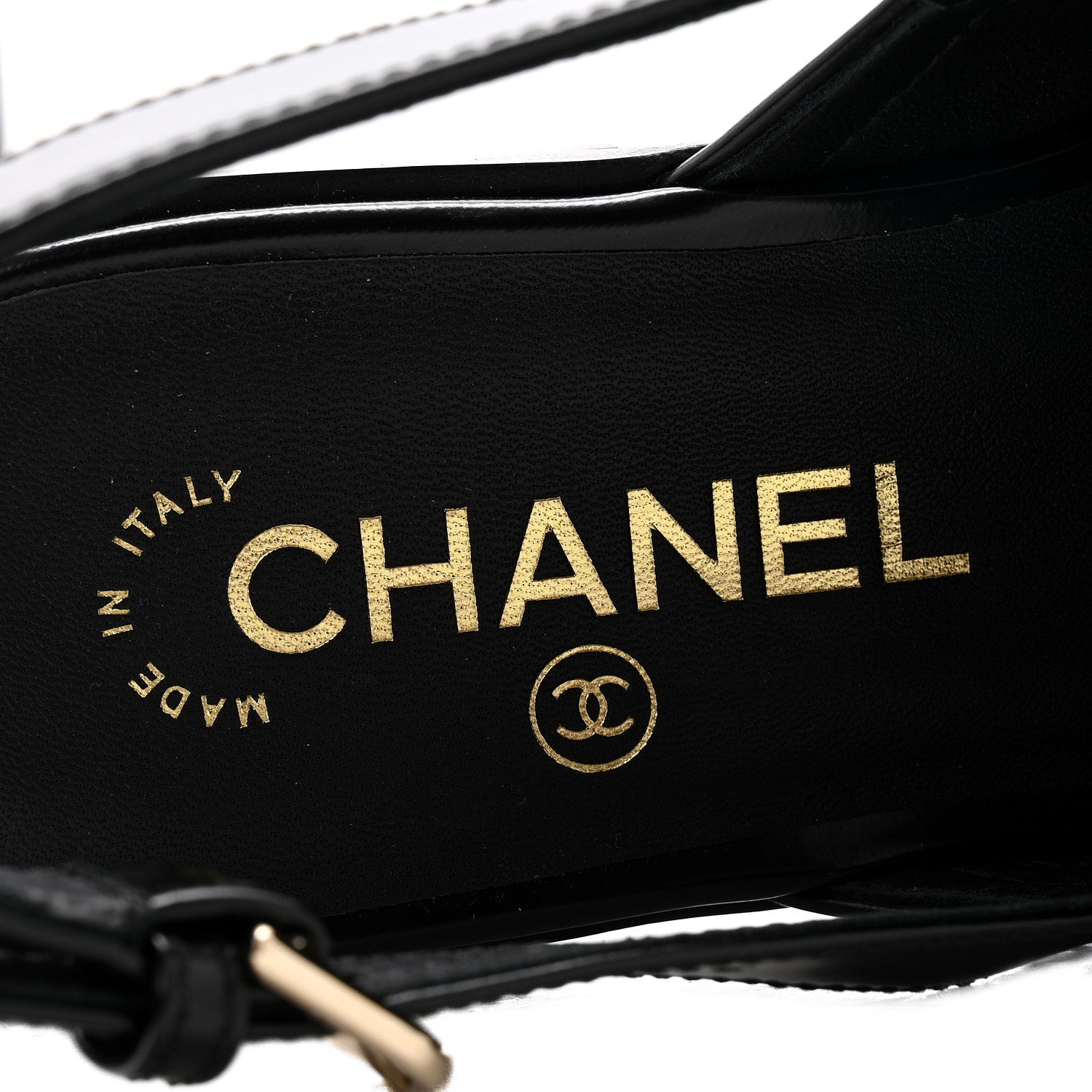 Chanel Shiny Calfskin Slingback Loafers 39 Black