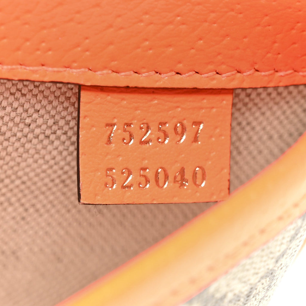 Gucci GG Supreme Monogram Web Small Ophidia Belt Bag Beige Ebony Orange Fluo