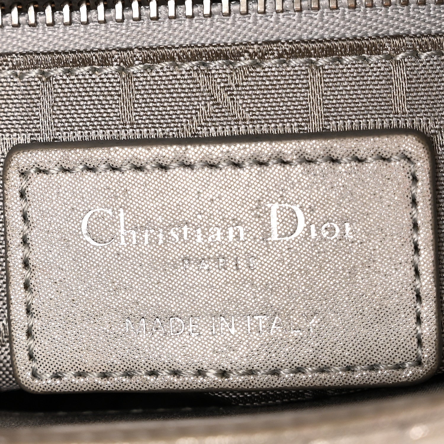 Christian Dior Metallic Lambskin Cannage Mini Lady Dior Silver