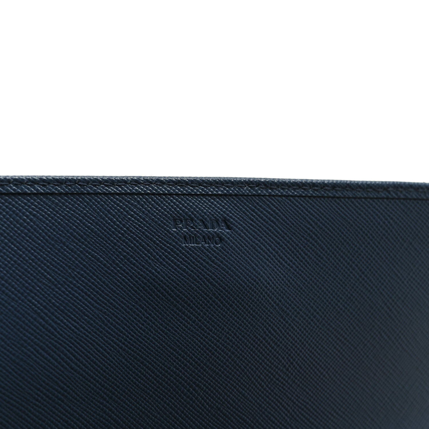 Prada Saffiano Metal Oro Chain Wallet Cobalto