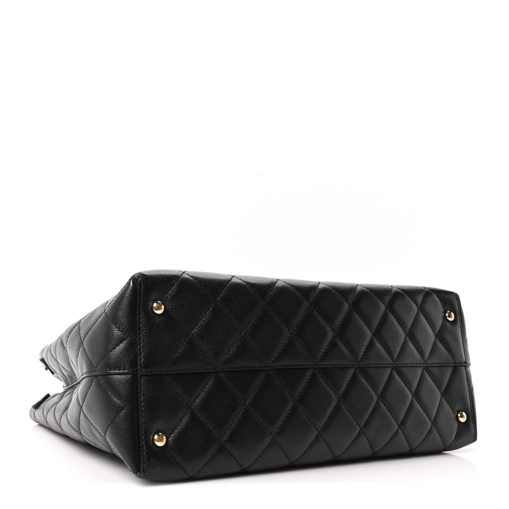 Chanel Caviar Quilted Small Shopping Tote Black